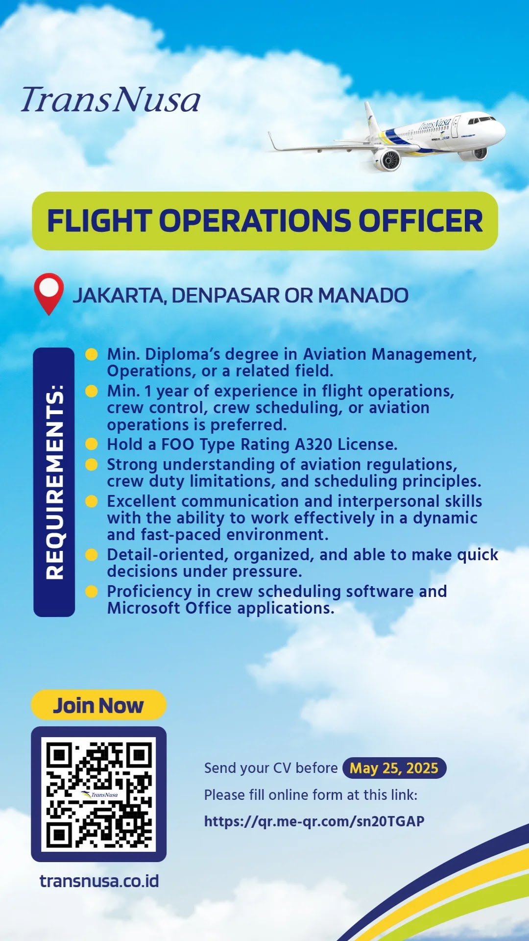 Lowongan Kerja TransNusa (Flight Operations Officer)
