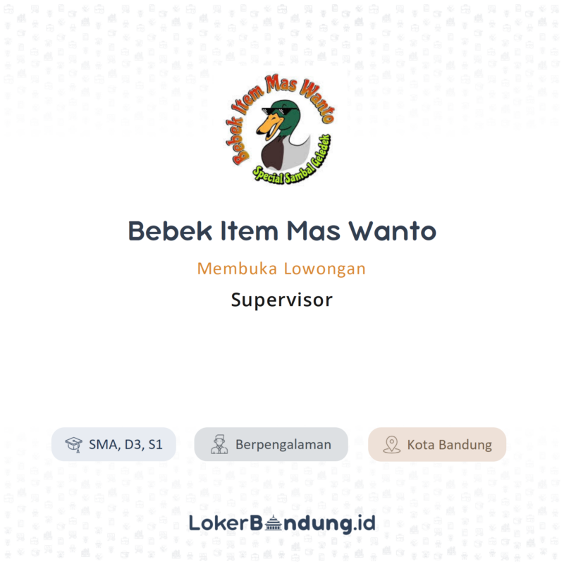 Bebek Item Mas Wanto